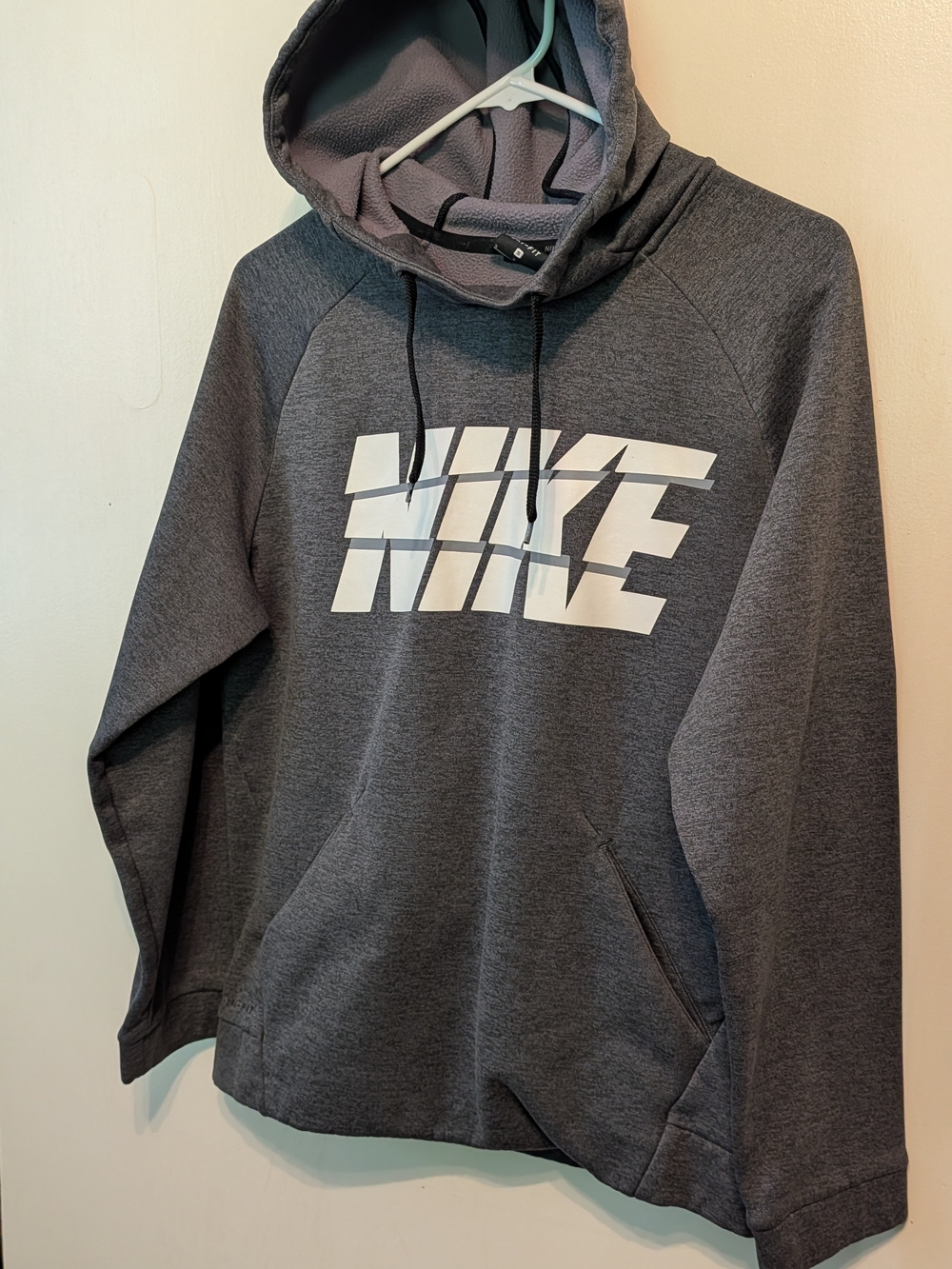 Nike Men's Gray Pullover Hoodie with Logo Teen Small S